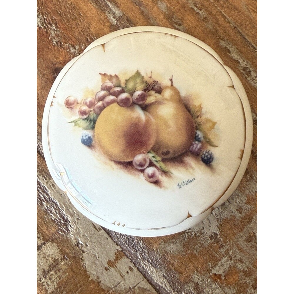 Vintage D Wallace Limoges France Porcelain Trinket Box